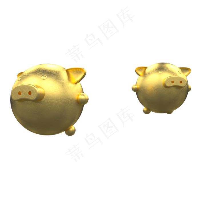 2019年金色小猪,免抠元素