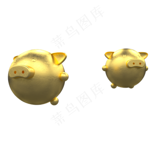 2019年金色小猪,免抠元素