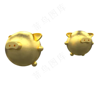 2019年金色小猪,免抠元素