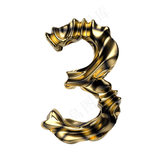 黑金质感倒计时周年庆数字3