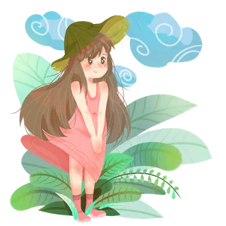 春分漂亮的小女孩,免抠元素