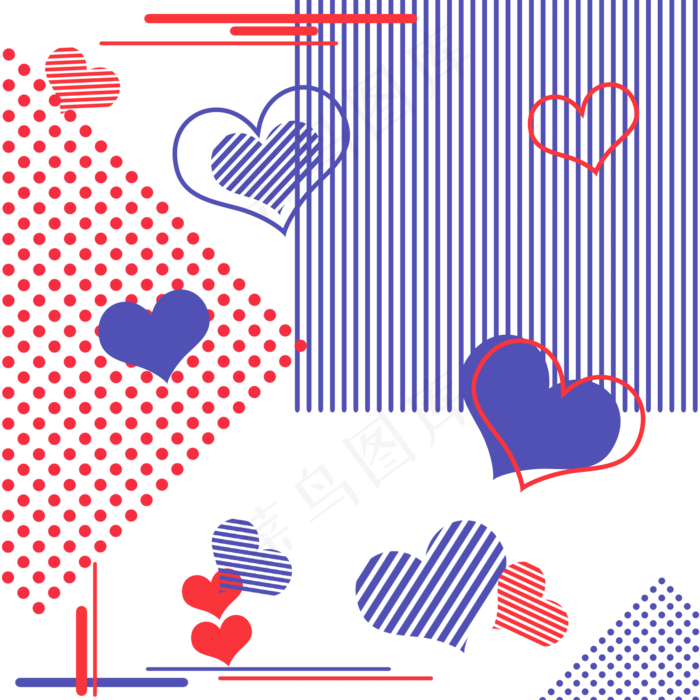 母亲节孟菲斯电商爱心装饰