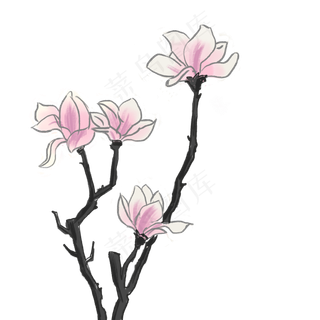 古风古典风格中国风水墨风荷花矢