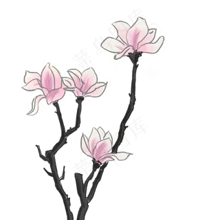 古风古典风格中国风水墨风荷花矢