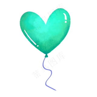 儿童节绿色爱心气球