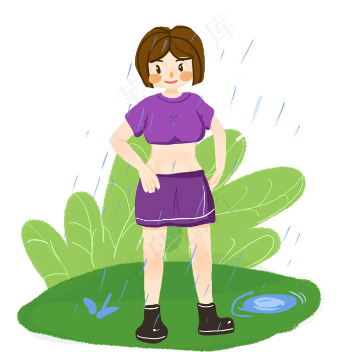 谷雨健身的小女孩