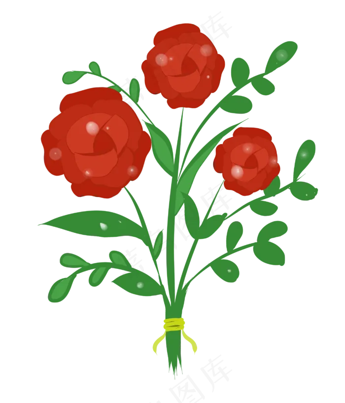 红色漂亮花束(3000X3500(DPI:300))psd模版下载