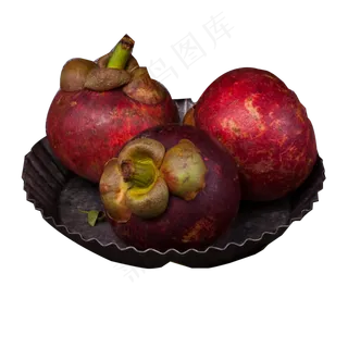 实拍一盘水果山竹