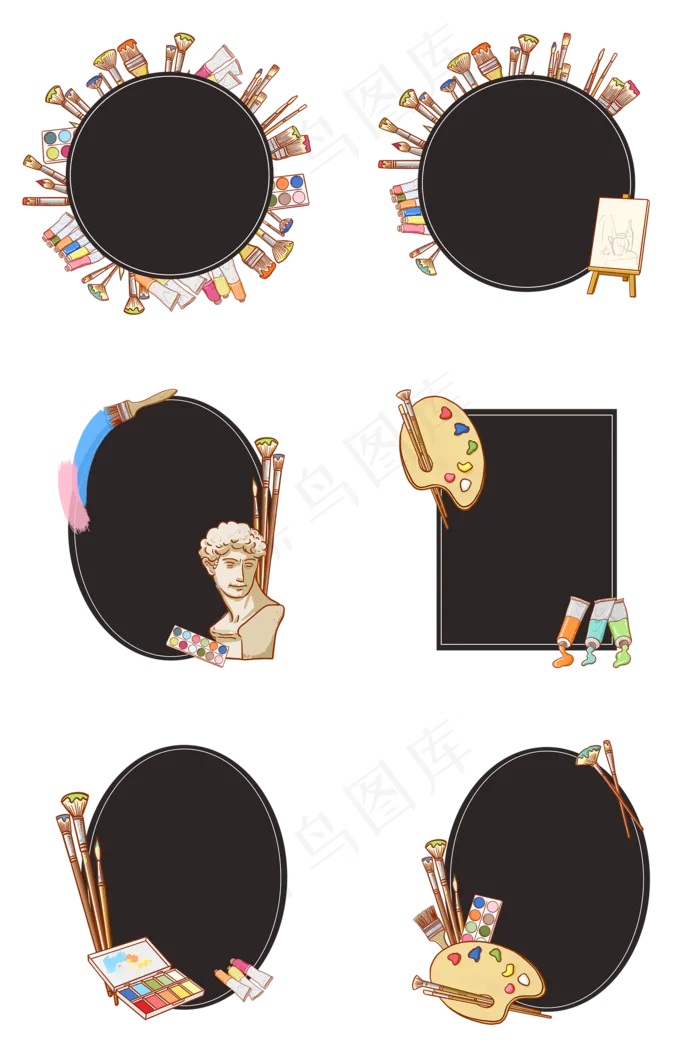 绘画培训班边框组图4(2000X3020(DPI:300))psd模版下载
