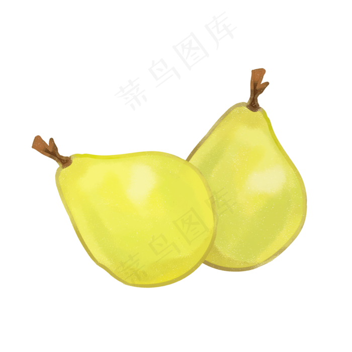 卡通手绘水果梨绿色(2000X2000(DPI:300))psd模版下载