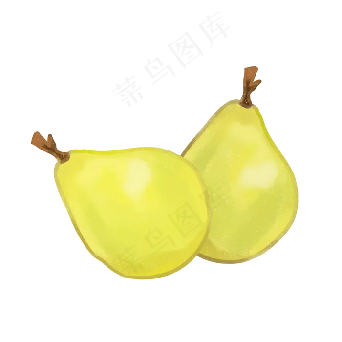 卡通手绘水果梨绿色(2000X2000(DPI:300))psd模版下载