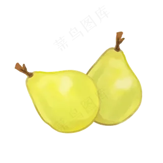 卡通手绘水果梨绿色