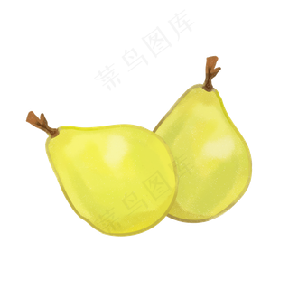 卡通手绘水果梨绿色