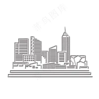 手绘卡通免扣建筑,免抠元素