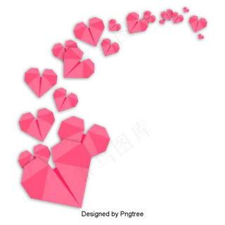 情人节爱情红色折纸风格材料,免抠元素