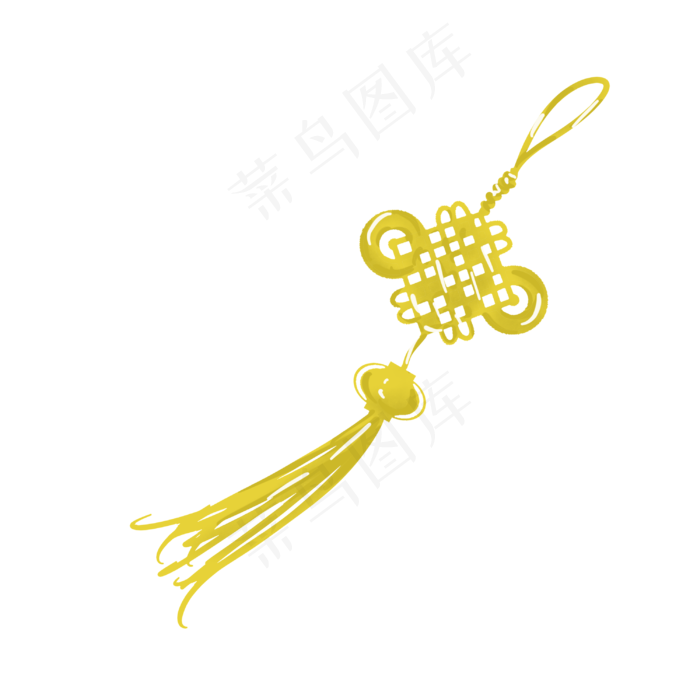 金色中国结手绘装饰,免抠元素
