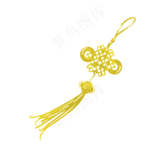 金色中国结手绘装饰,免抠元素