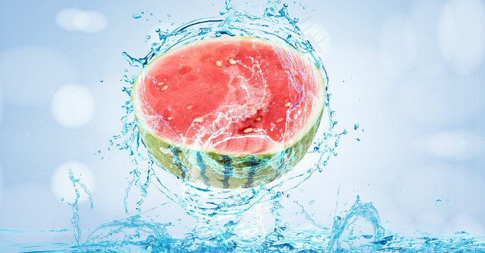 夏天清新西瓜创意图