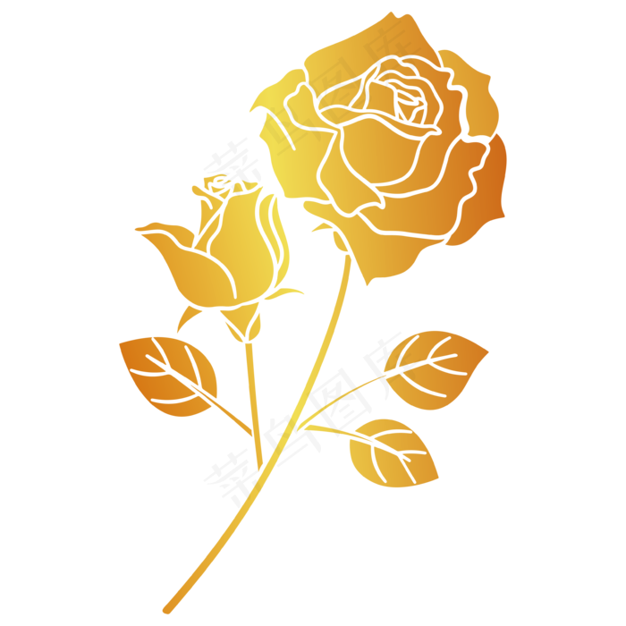 情人节爱情烫金玫瑰(3544*3544px 300 dpi )ai矢量模版下载
