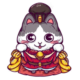穿着官服的招财小猫