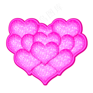 粉色爱心png素材