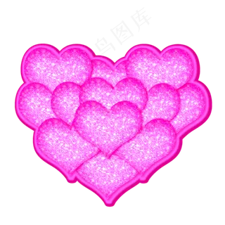 粉色爱心png素材