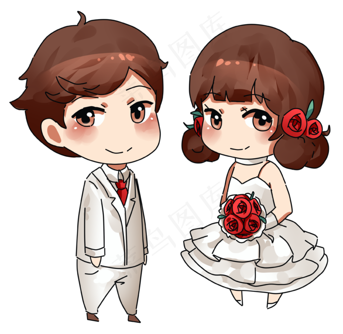 婚礼婚礼季情人节结婚卡通(3600X3507(DPI:300))psd模版下载