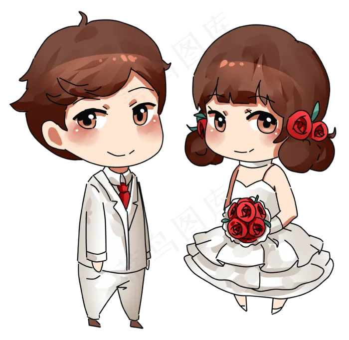 婚礼婚礼季情人节结婚卡通(3600X3507(DPI:300))psd模版下载
