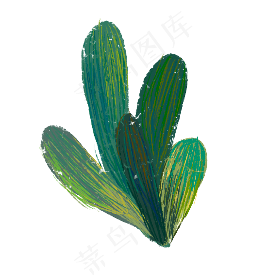 手绘创意扁平风草丛叶子免扣元素(550X574(DPI:72))psd模版下载