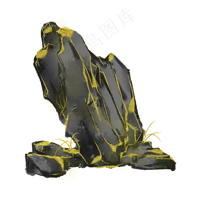 黑金国朝中国风怪石(2000X2000(DPI:300))psd模版下载