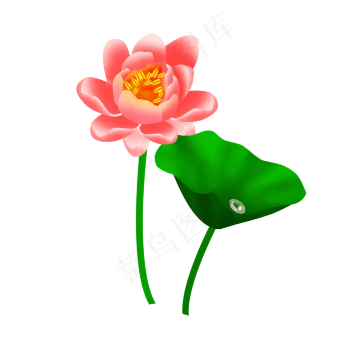卡通粉色莲花免扣(2000X2000(DPI:300))psd模版下载