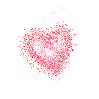 碎花瓣拼桃心图案