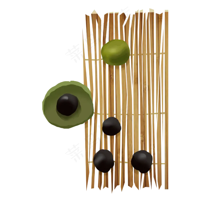 手绘清明节食物青团(3000X3000(DPI:300))psd模版下载
