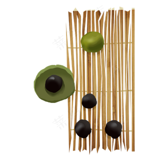 手绘清明节食物青团