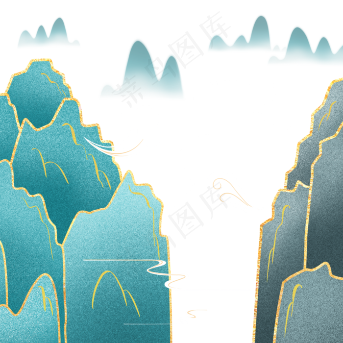 国潮风山水(3000X3000(DPI:300))psd模版下载