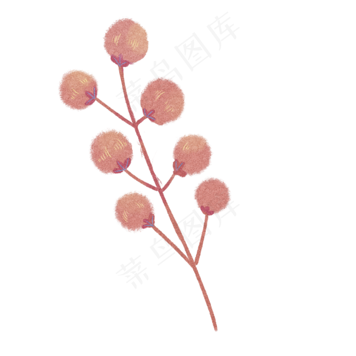 果子自然枝叶植物(2000X2000(DPI:300))psd模版下载
