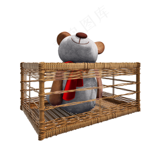 质感毛绒小熊png图