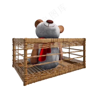 质感毛绒小熊png图