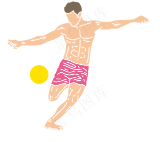 俄罗斯世界杯足球赛球员动作设计,免抠元素