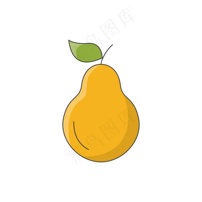 灰色的梨子免抠图(2000*2000px 300 dpi )ai矢量模版下载