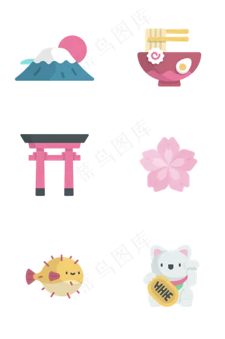 日本元素相关图标,免抠元素