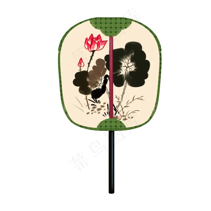 中国风古典扇子(2000X2000(DPI:300))psd模版下载