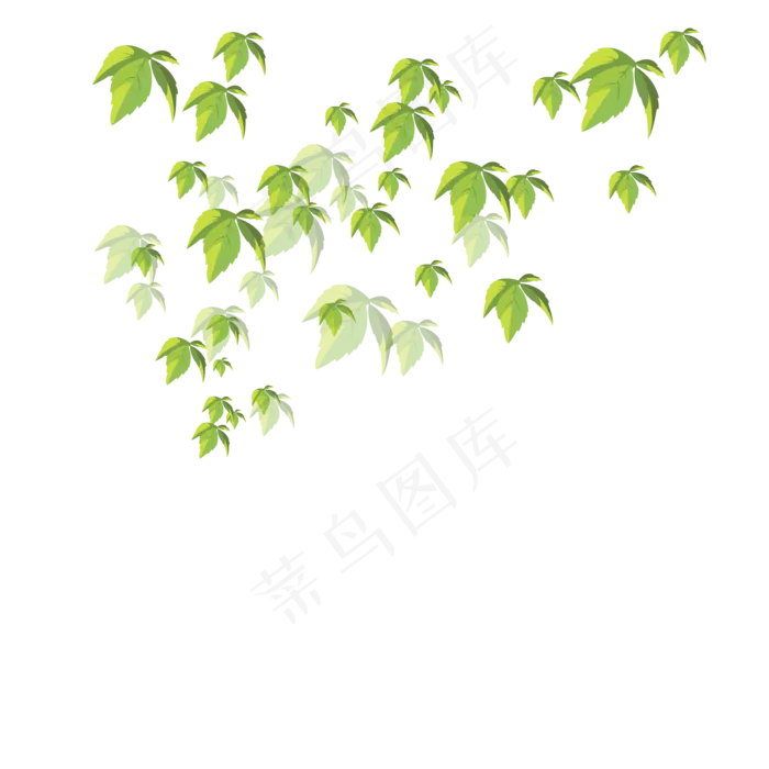 手绘植物树叶漂浮的叶子ai矢量模版下载