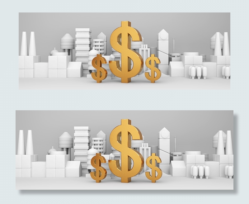 金融行业美元符号城市背景