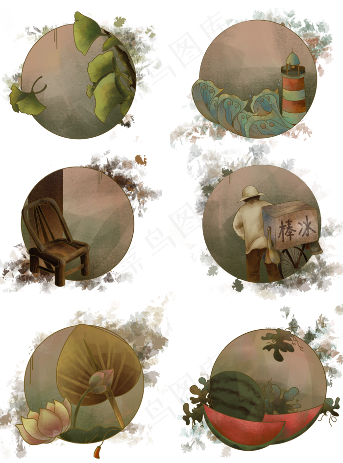 复古立秋处暑系列套图