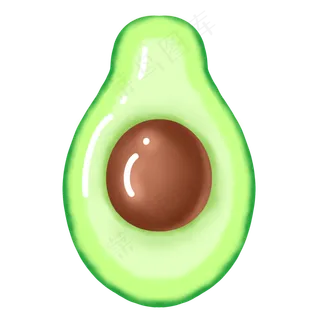 手绘半个牛油果