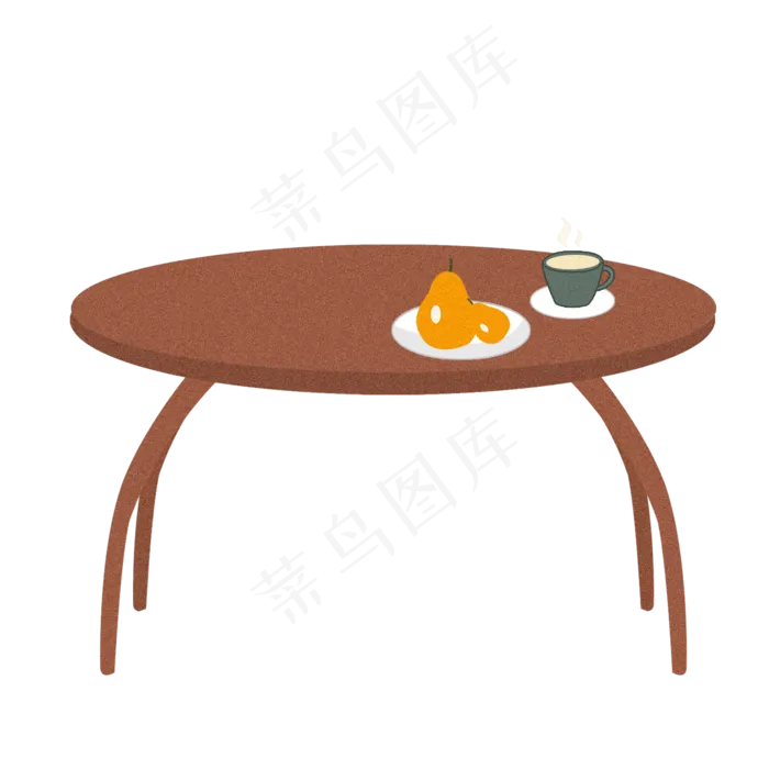 茶几上的咖啡和水果可商用元素(2000X2000(DPI:150))psd模版下载