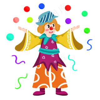 愚人节小丑表演马戏抛球