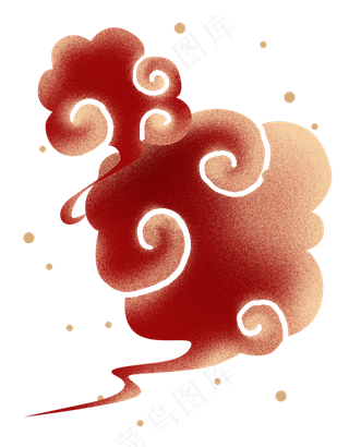 新年金色红色中式祥云,免抠元素