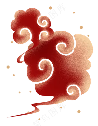 新年金色红色中式祥云,免抠元素